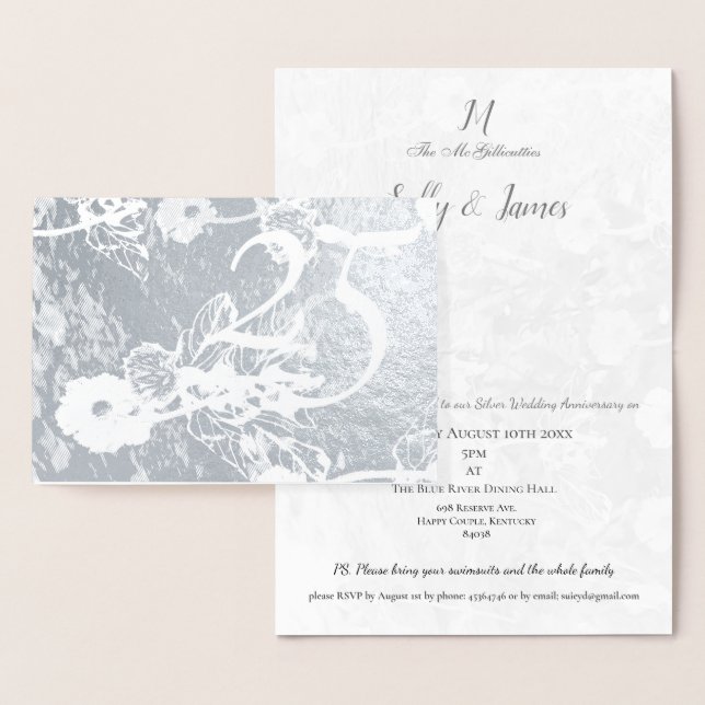 Invitación al 25 aniversario de bodas de plata (Demostración)