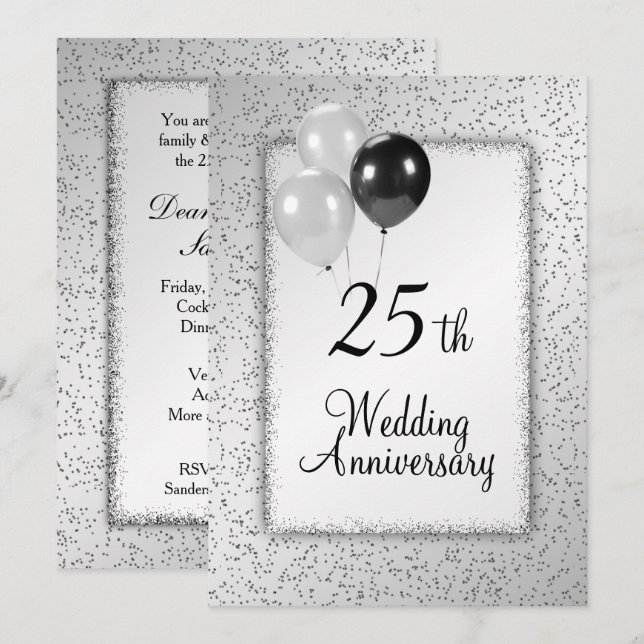 Invitación al 25° aniversario del Boda (Anverso / Reverso)