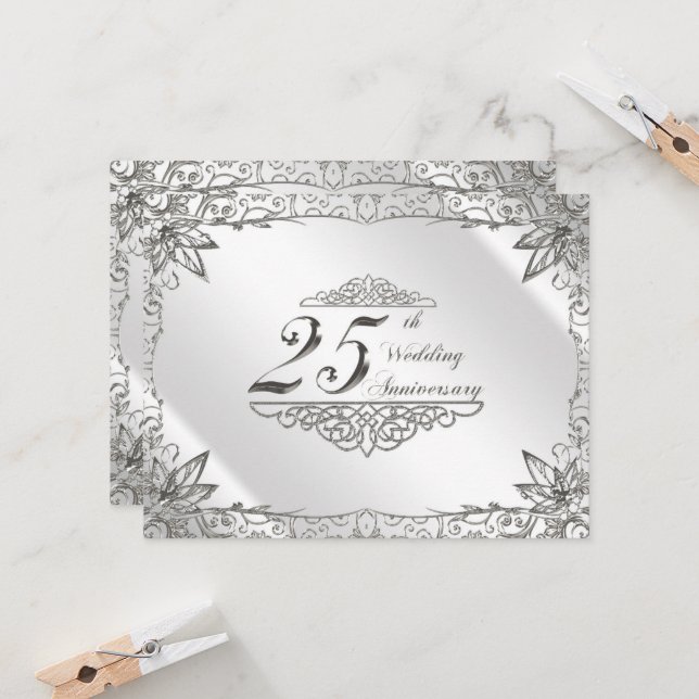 Invitación al 25° aniversario del Boda de Plata Fl (Anverso/Reverso In Situ)