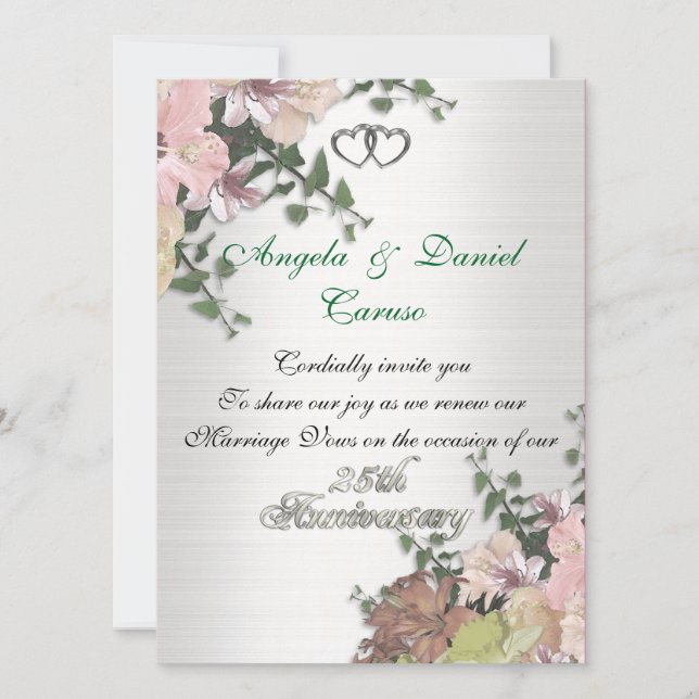 Invitación al 25° aniversario Flores acuáticas (Anverso)