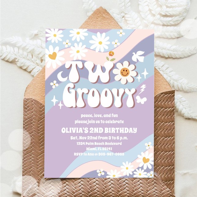 Invitación al 2do Cumpleaños de Groovy Daisy (Subido por el creador)