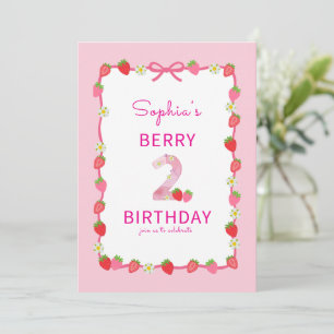 Invitación al 2do cumpleaños de Sweet Strawberry