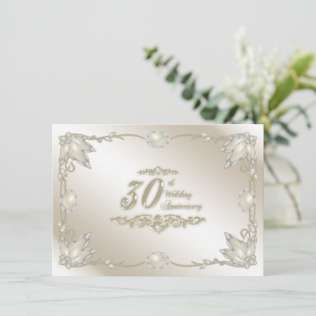 Invitación al 30º Aniversario de Boda (Anverso de pie)