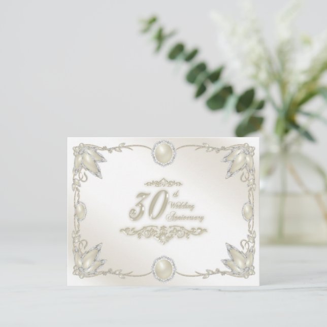 Invitación al 30º Aniversario de Boda (Anverso de pie)