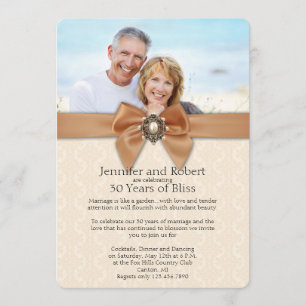 Invitación al 30º Aniversario de Boda de Peach Pea