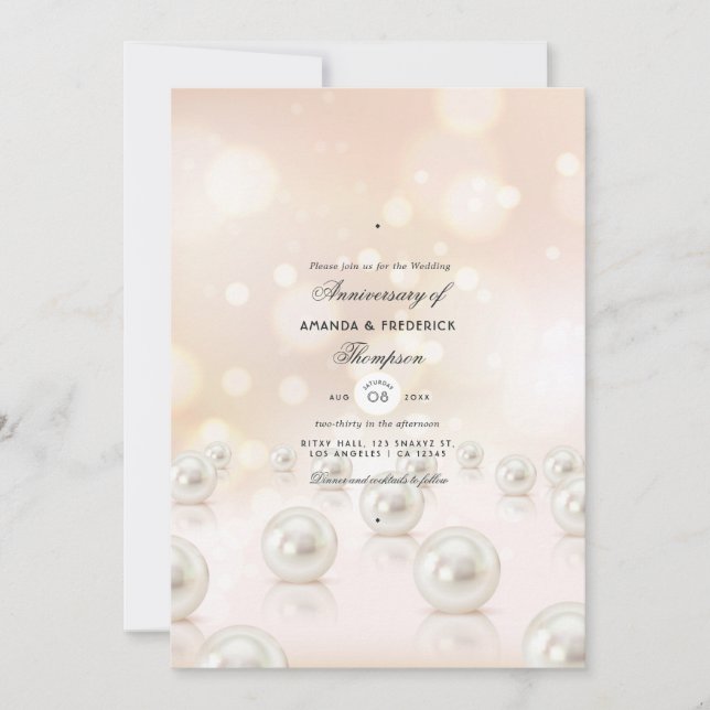 Invitación al 30º Aniversario de Boda de Perlas (Anverso)