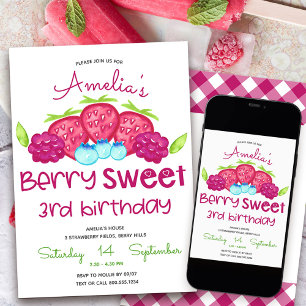Invitación al 3er cumpleaños de Berry Sweet Girl