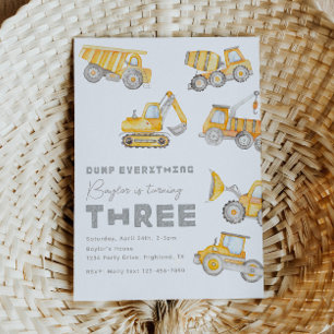 Invitación al 3er cumpleaños de construcción