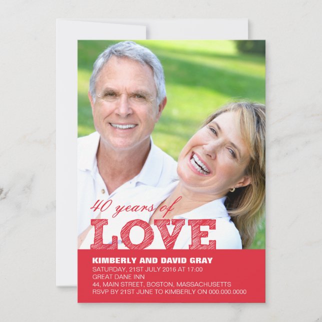 Invitación al 40º Aniversario de Boda (Anverso)