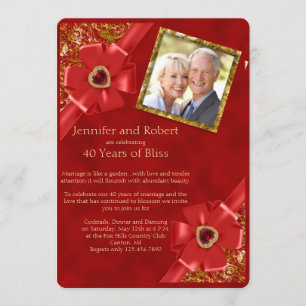 Invitación al 40º Aniversario de Bodas de Rojo y D