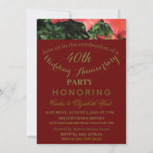 Invitación al 40º aniversario del Boda de Ruby Red