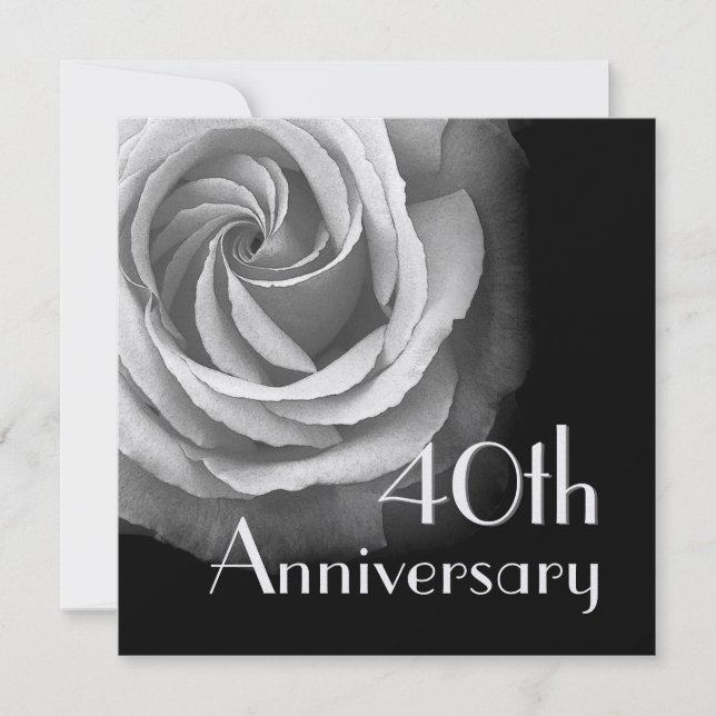 Invitación al 40º aniversario - Rosa BLANCA (Anverso)