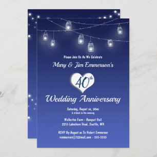 Invitación al 40° Aniversario Boda - Luces de cade