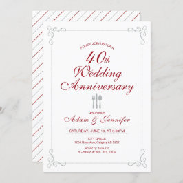 Invitación al 40° aniversario de Boda Ruby & Silve
