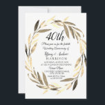 Invitación al 40° aniversario del aniversario de G<br><div class="desc">Golden Wreath 40° Aniversario del Boda Invite a la colección Matching en la tienda de Nest y Nest. Material gráfico de www.EssemCreatives.etsy.com</div>