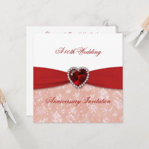 Invitación al 40° aniversario del Boda de Damask