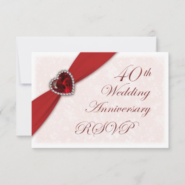 Invitación al 40° aniversario del Boda de Damask (Anverso)