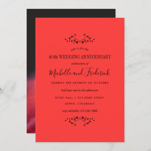 Invitación al 40° Aniversario del Boda de Ruby