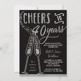 Invitación al 40° aniversario del Boda, Purpurina