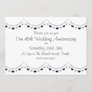 Invitación al 45º Aniversario de Boda de Zafiro