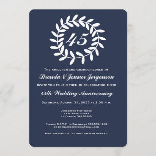 Invitación al 45º Aniversario de Boda de Zafiro