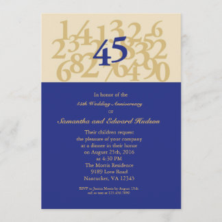 Invitación al 45º Aniversario de Bodas de Zafiro