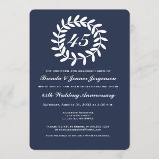 Invitación al 45º Aniversario de Bodas de Zafiro