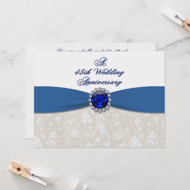 Invitación al 45º aniversario del Boda de Damask (Anverso/Reverso In Situ)