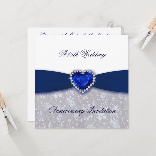 Invitación al 45º aniversario del Boda de Damask (Anverso/Reverso In Situ)