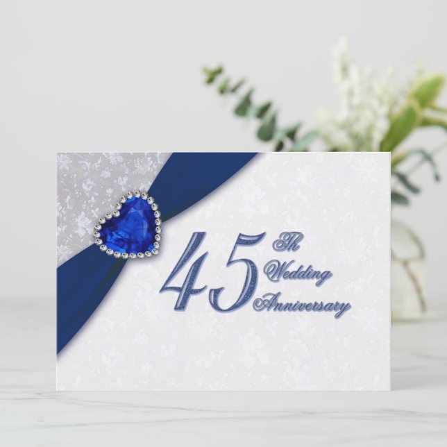 Invitación al 45º aniversario del Boda de Damask (Anverso de pie)