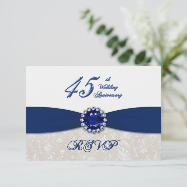 Invitación al 45º aniversario del Boda de Damask (Anverso de pie)