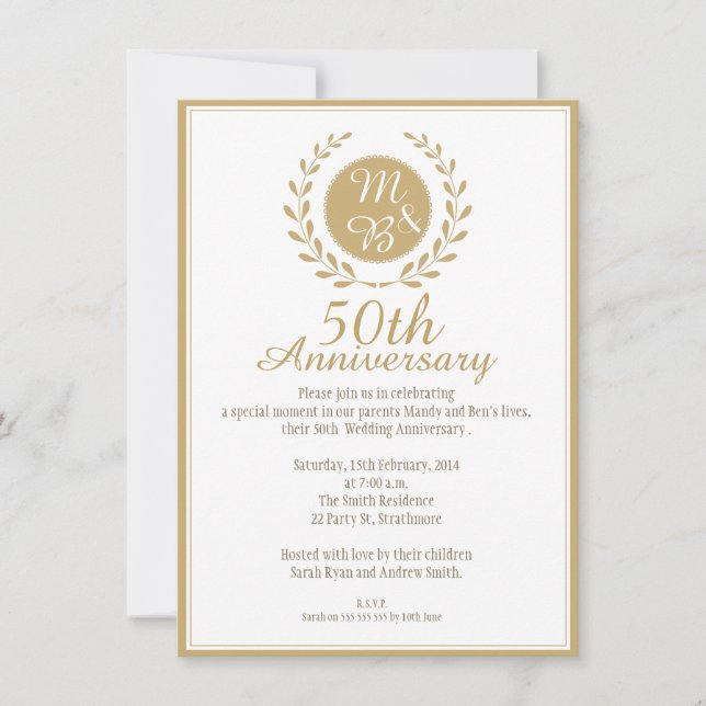 Invitación al 50º Aniversario de Boda (Anverso)