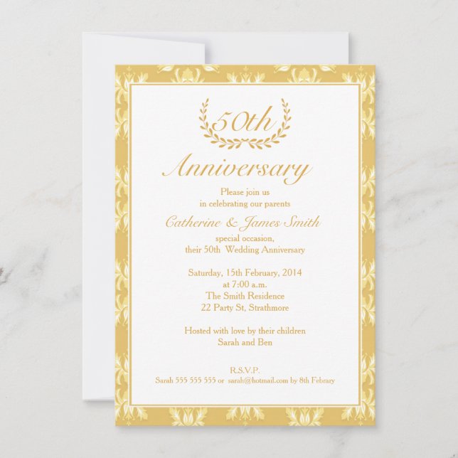Invitación al 50º Aniversario de Boda (Anverso)