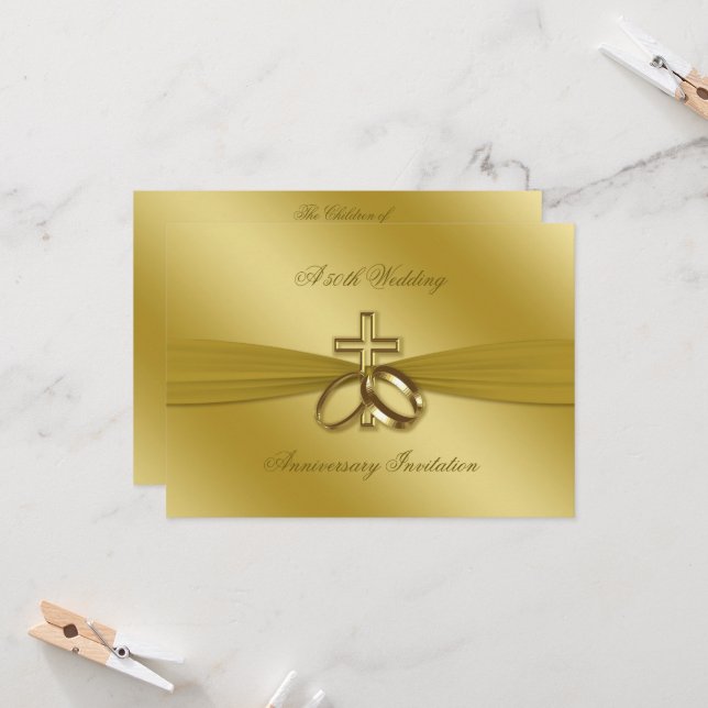 Invitación al 50 aniversario Boda de oro religioso (Anverso/Reverso In Situ)