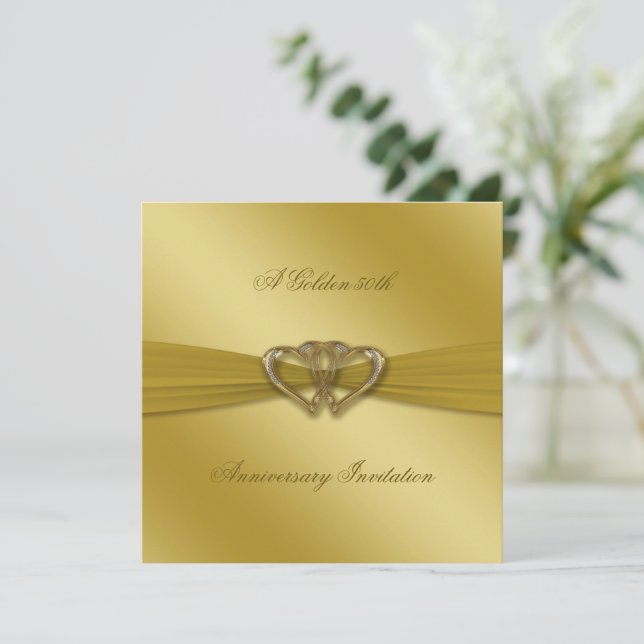 Invitación al 50 aniversario Boda del clásico oro (Anverso de pie)