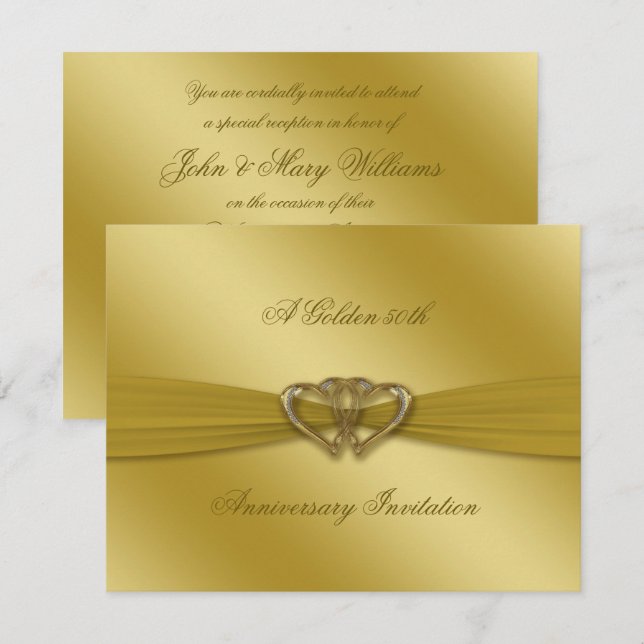 Invitación al 50 aniversario Boda del clásico oro (Anverso / Reverso)