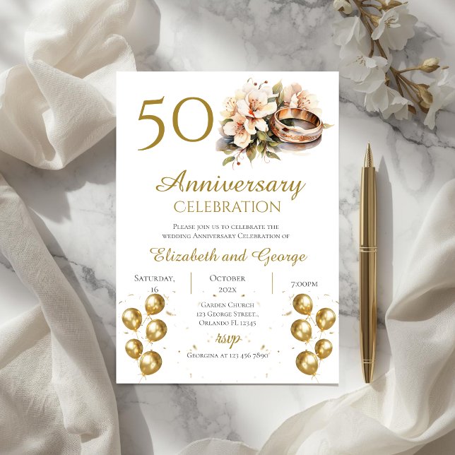 invitación al 50 aniversario con anillos (Subido por el creador)