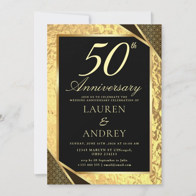 Invitación al 50 Aniversario de Boda (Anverso)