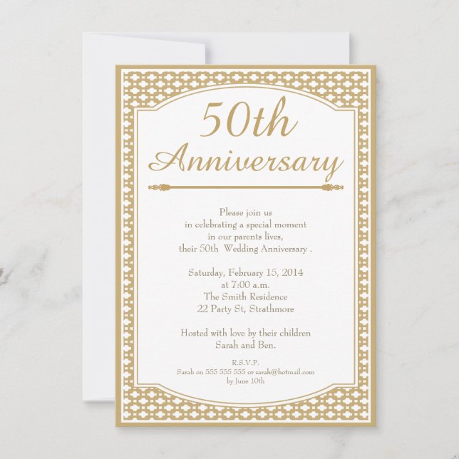 Invitación al 50 Aniversario de Boda (Anverso)
