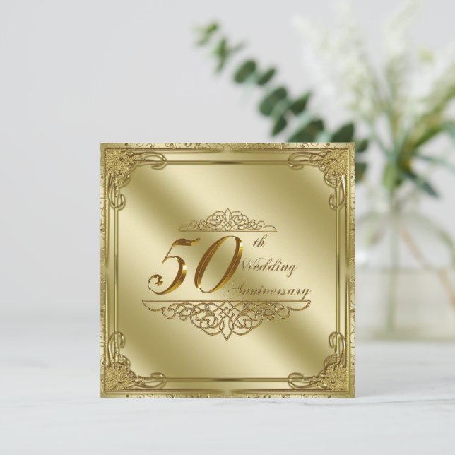 Invitación al 50 Aniversario de Boda (Anverso de pie)