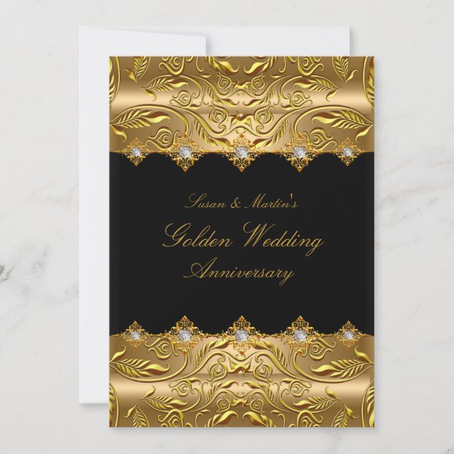 Invitación al 50° aniversario de Boda de Gold Swir (Anverso)
