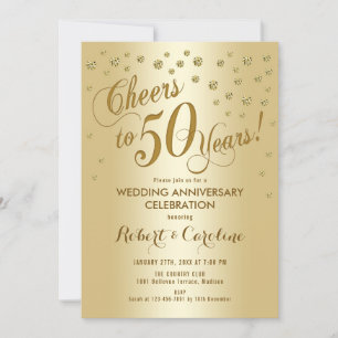 Invitación al 50 Aniversario de Boda en Dorado