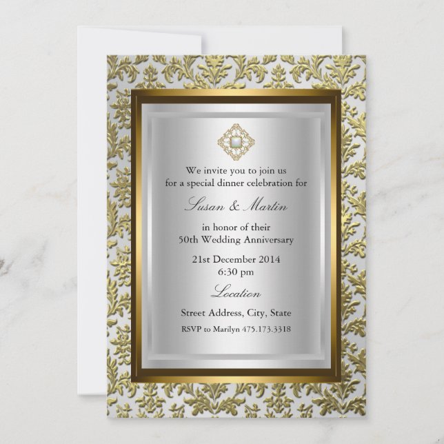 Invitación al 50° aniversario de la Damasco de Oro (Anverso)