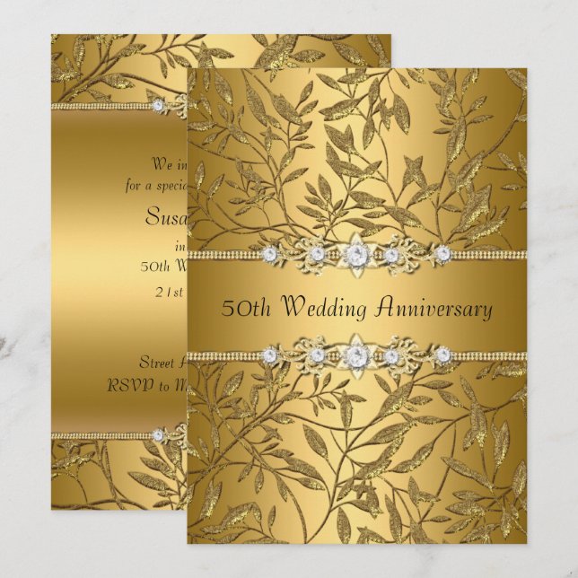 Invitación al 50 aniversario de la Hoja de Oro de  (Anverso / Reverso)