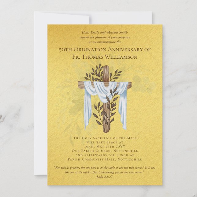 Invitación al 50° Aniversario de la Ordenación Dor (Anverso)