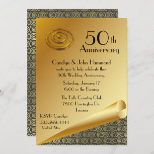 Invitación al 50° aniversario de moda Gold