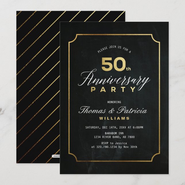 Invitación al 50° aniversario de Typograph Gold (Anverso / Reverso)