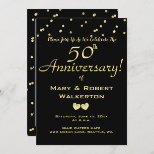 Invitación al 50° aniversario del Boda - Corazones