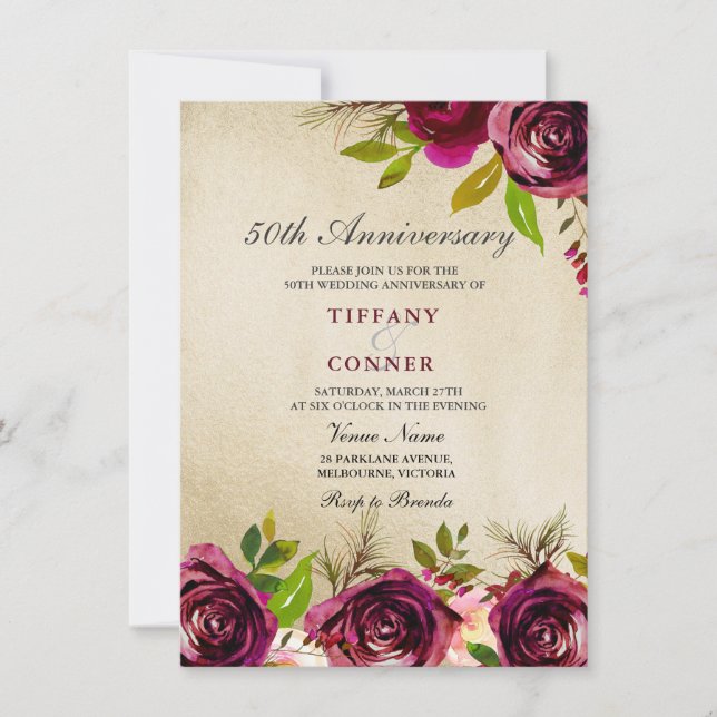 Invitación al 50° aniversario del Boda de Borgoña  (Anverso)
