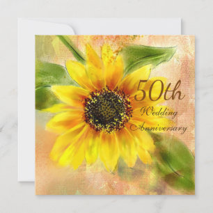 Invitación al 50° aniversario del Boda del girasol
